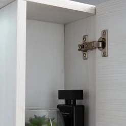 Kiamami Valentina Miroir Avec Deux Étagères En Chêne Blanc Effet Bois* Armoire De Toilette
