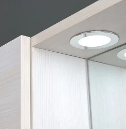 Kiamami Valentina Miroir Avec Deux Étagères En Chêne Blanc Effet Bois* Armoire De Toilette