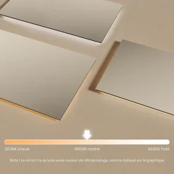 Artforma Miroir avec LED Illumination Salle de Bain (120x70cm) LED Lumineux Miroir avec Éclairage (LED058) Blanc Neutre 4500K* Miroir Lumineux