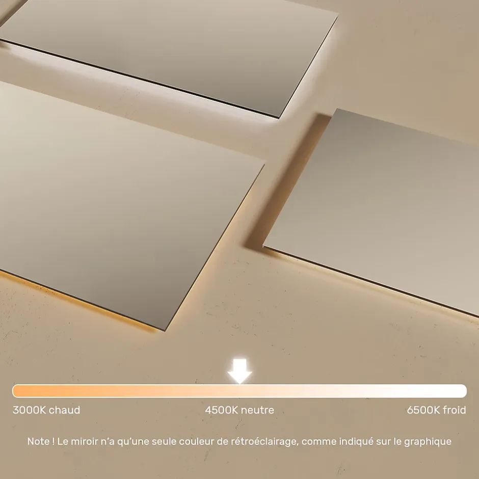 Artforma Miroir avec LED Illumination Salle de Bain (120x70cm) LED Lumineux Miroir avec Éclairage (LED058) Blanc Neutre 4500K* Miroir Lumineux