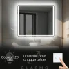Artforma Miroir avec LED Illumination Salle de Bain - Naomi, 100x80 cm, Miroir Mural Avec Éclairage, Blanc Froid 7000K