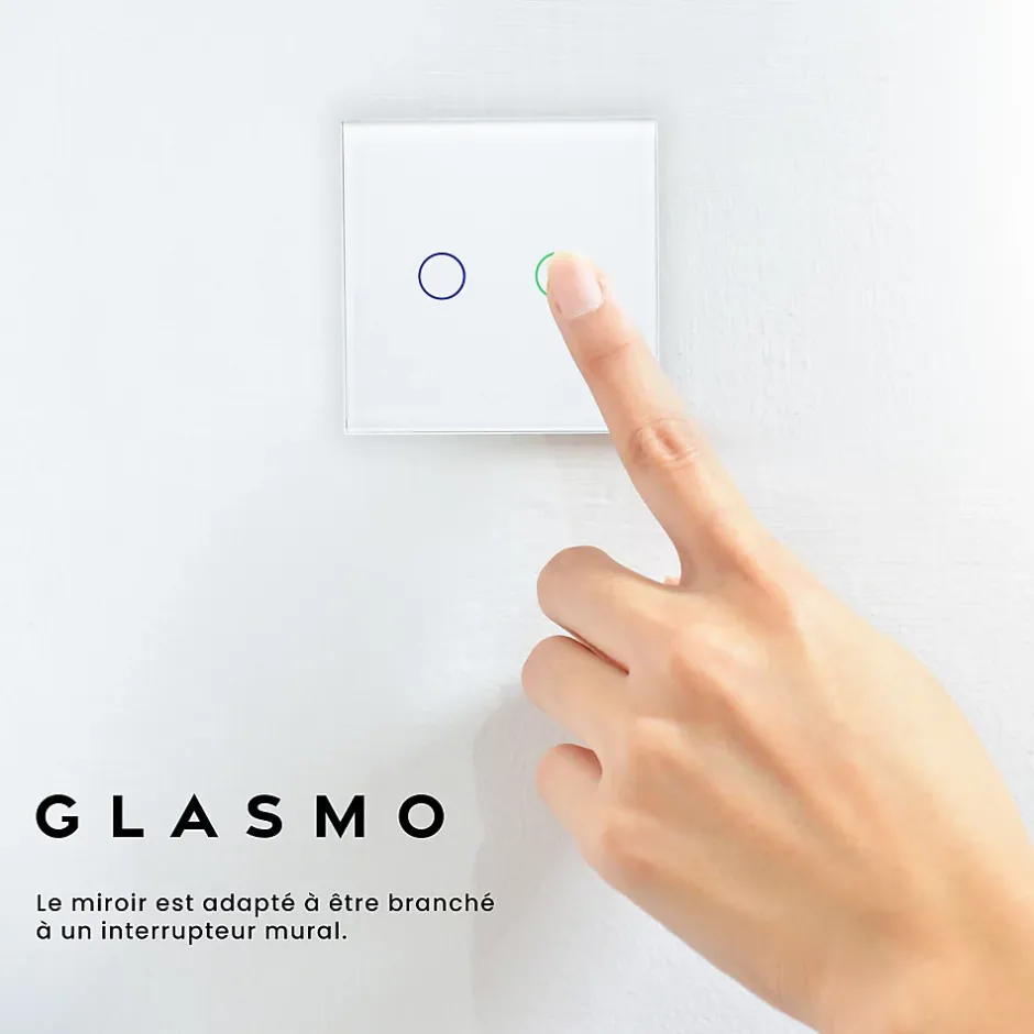 Artforma Miroir avec LED Illumination Salle de Bain - Naomi, 100x80 cm, Miroir Mural Avec Éclairage, Blanc Froid 7000K