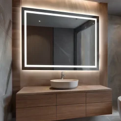 Artforma Miroir avec LED Illumination Salle de Bain - Bella, 70x70 cm, Miroir Mural Avec Éclairage, Blanc Froid 7000K* Miroir Lumineux