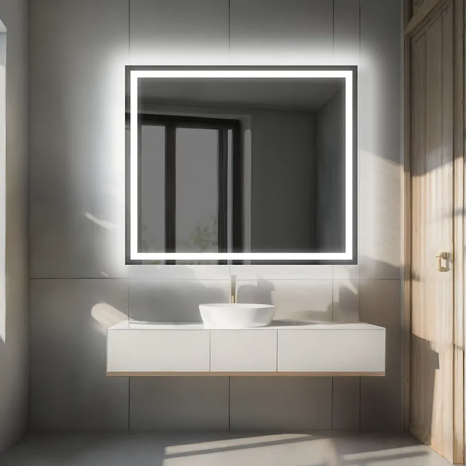 Artforma Miroir avec LED Illumination Salle de Bain - Bella, 70x70 cm, Miroir Mural Avec Éclairage, Blanc Froid 7000K* Miroir Lumineux