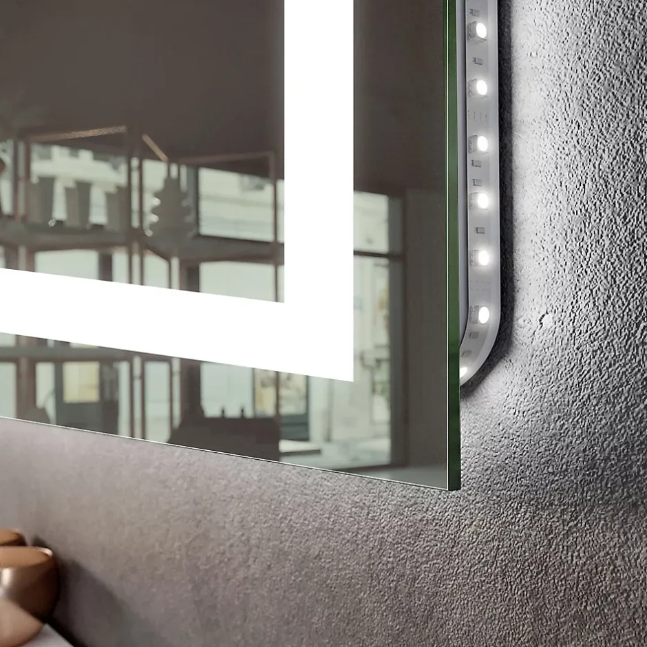 Artforma Miroir avec LED Illumination Salle de Bain - Bella, 70x70 cm, Miroir Mural Avec Éclairage, Blanc Froid 7000K* Miroir Lumineux