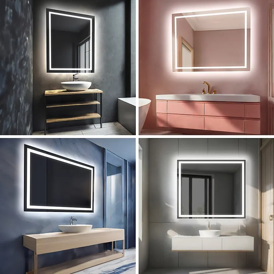 Artforma Miroir avec LED Illumination Salle de Bain - Bella, 70x70 cm, Miroir Mural Avec Éclairage, Blanc Froid 7000K* Miroir Lumineux