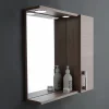 Kiamami Valentina Miroir Avec Rangement Latéral Droit En Chêne Fumé Effet Bois* Armoire De Toilette