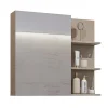Meublorama Miroir avec rangements de salle de bain GOBI coloris marron