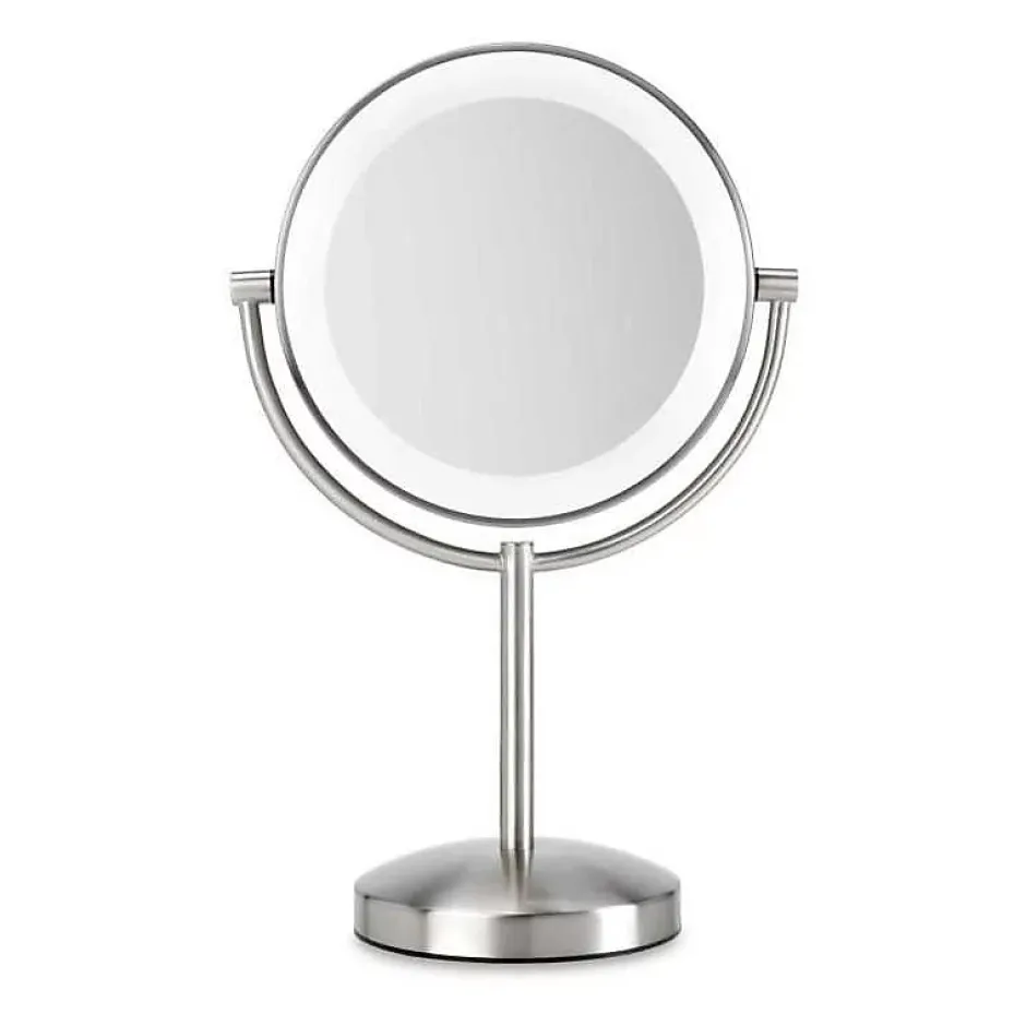 Babyliss Miroir 9437E slimline sur socle 1x/8x finition nickel* Miroir Grossissant Lumineux