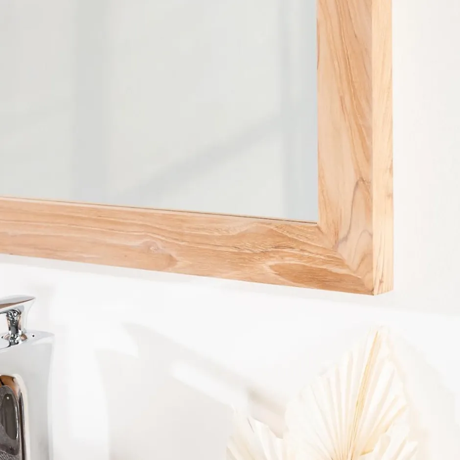 Wanda Collection Miroir carré en teck massif 70 cm* Miroir Simple