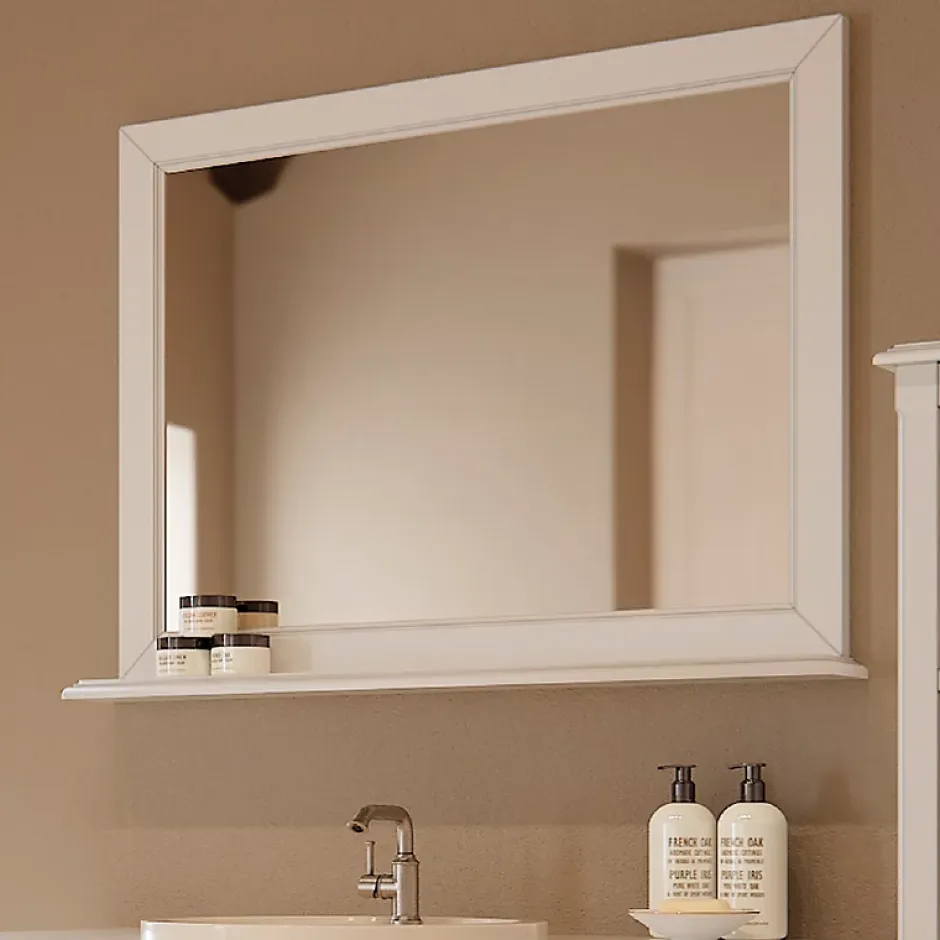 Byca Miroir 94cm blanc avec tablette - Boho* Miroir Simple