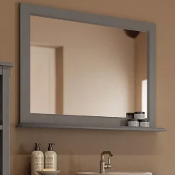 Byca Miroir 94cm gris avec tablette - Boho