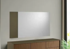 Dmora Miroir Coriando, Miroir d'entrée décoratif, Article d'ameublement mural avec profil latéral, 110x3h60 cm, Blanc et Marron* Miroir Simple