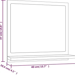 Helloshop26 Miroir de bain 40 x 10,5 bois beige