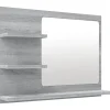 Helloshop26 Miroir de bain 60 x 10,5 bois gris* Miroir Simple