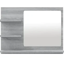 Helloshop26 Miroir de bain 60 x 10,5 bois gris* Miroir Simple