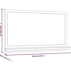 Helloshop26 Miroir de bain 60 x 10,5 bois marron