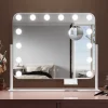 Sirhona Miroir de Maquillage Éclairage LED 50x47x9cm cm + Support de Téléphone + Loupe 10x + Port USB + Température Tricolore