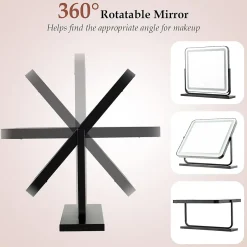 Giantex Miroir de Maquillage LED avec Couleur et Luminosité Réglables Miroir de Détail 5X écran Tactile Inclus