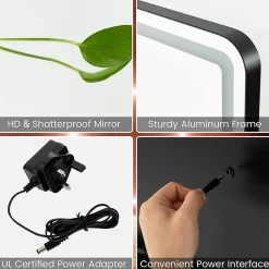 Giantex Miroir de Maquillage LED avec Couleur et Luminosité Réglables Miroir de Détail 5X écran Tactile Inclus