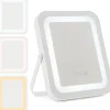Giantex Miroir de Maquillage Rectangulaire 3 Couleurs et Luminosités réglables avec Support en Métal Contrôle Tactile* Miroir Grossissant Lumineux