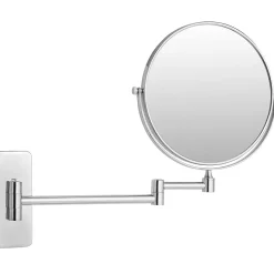 Tectake Miroir de maquillage Rond double face Grossissant argent* Miroir Grossissant