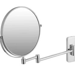 Tectake Miroir de maquillage Rond double face Grossissant argent* Miroir Grossissant