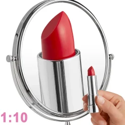 Tectake Miroir de maquillage Rond double face Grossissant argent* Miroir Grossissant
