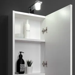 Kiamami Valentina Miroir De Rangement À Une Porte Avec Lampe Led Et Compartiment Ouvert* Armoire De Toilette