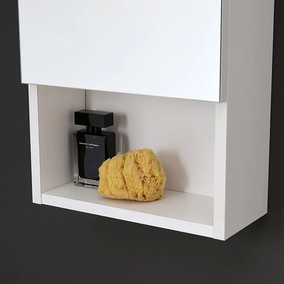 Kiamami Valentina Miroir De Rangement À Une Porte Avec Lampe Led Et Compartiment Ouvert* Armoire De Toilette