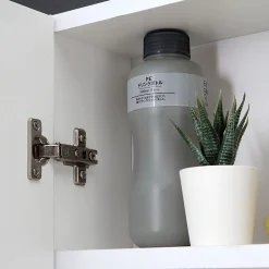 Kiamami Valentina Miroir De Rangement Blanc À Deux Portes Avec Compartiment Inférieur Ouvert