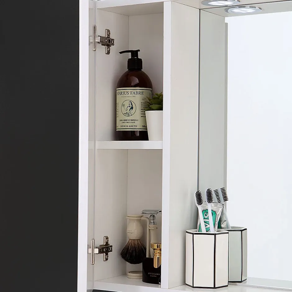 Kiamami Valentina Miroir De Rangement Inglesina Avec Étagère De Rangement Et Armoires Latérales