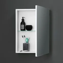 Kiamami Valentina Miroir De Rangement Mural À Une Porte Avec Tablette Interne En Verre* Armoire De Toilette