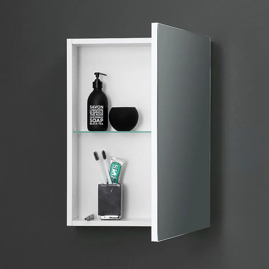 Kiamami Valentina Miroir De Rangement Mural À Une Porte Avec Tablette Interne En Verre* Armoire De Toilette