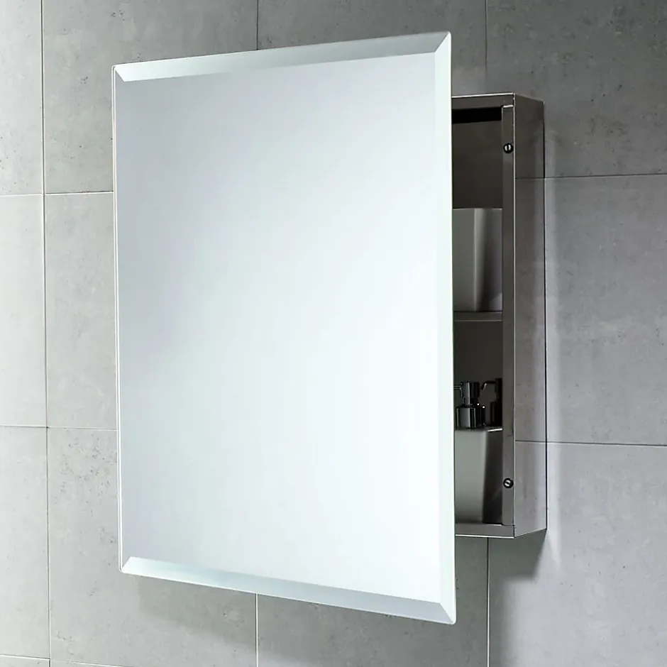 Kiamami Valentina Miroir De Rangement Polyvalent Pour La Salle De Bain En Acier Inoxydable