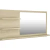 Helloshop26 Miroir de salle de bain 90 beige* Miroir Simple