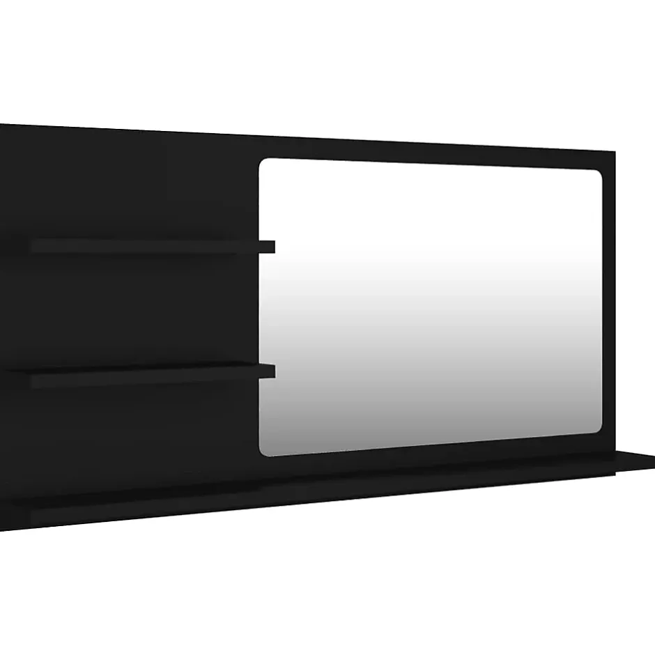 Helloshop26 Miroir de salle de bain 3 noir* Miroir Simple