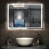 AICA Sanitaire Miroir de salle de bain à LED, dimmable et mémoire, 120x70cm miroir lumineux anti-buée,