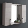 Kiamami Valentina Miroir De Salle De Bain Avec 2 Étagères Latérales En Chêne Gris.* Armoire De Toilette