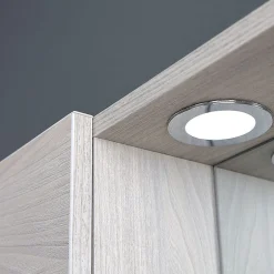 Kiamami Valentina Miroir De Salle De Bain Avec 2 Étagères Latérales En Chêne Gris.* Armoire De Toilette