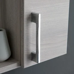 Kiamami Valentina Miroir De Salle De Bain Avec 2 Étagères Latérales En Chêne Gris.* Armoire De Toilette