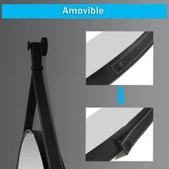 AICA Sanitaire Miroir de salle de bain ceinture noire 60 cm,