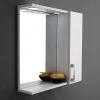 Kiamami Valentina Miroir De Salle De Bain En Chêne Blanc Avec Lumière Led