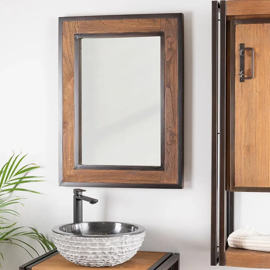 Wanda Collection Miroir de salle de bain Elégance bois métal 60x80