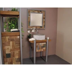 Wanda Collection Miroir de salle de bain Factory teck métal 70x70* Miroir Simple