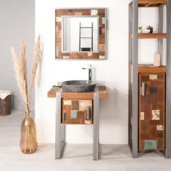 Wanda Collection Miroir de salle de bain Factory teck métal 70x70* Miroir Simple