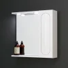 Kiamami Valentina Miroir De Salle De Bain Inglesina Blanc Avec Tablette Inférieure, Unité Murale Droite Et Spot Led* Armoire De Toilette