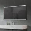Luxury Bain Miroir de salle de bain LED 120x60cm anti buée, luminosité variable avec cadre en aluminium noir LuxuryBain* Miroir Lumineux