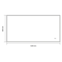 Luxury Bain Miroir de salle de bain LED 120x60cm anti buée, luminosité variable avec cadre en aluminium noir LuxuryBain* Miroir Lumineux