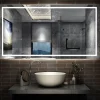AICA Sanitaire Miroir de salle de bain LED dimmable, avec mémoire et anti-buée, 160x80cm, IP44,* Miroir Lumineux